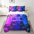 thumbnail image 2 of Castle Fairy Teens Boys Girls Video Game Bedding Comforter Set 7pcs,Futuristic Cubes Queen Bedding Sets Super Cozy,Abstract Gradient Gamepads Queen Sheet Sets,Luxury Bedroom Decor,Reversible, 2 of 8