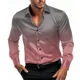 thumbnail image 1 of Camisa de hombre con solapa estampada en 3D, camisa de manga larga, camisa de diseño cómoda e informal para negocios de primavera/verano, 1 of 6