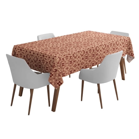 Vargottam Indoor/OutdoorTablecloth58x120 InchRectangleTablecloth Waterproof PatioTableCloths- Spring/SummerTableCovers for Backyard RectangularTable/BBQs/Picnic -Dusty Pink