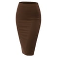 thumbnail image 1 of Doublju Women's Stretchy Midi Pencil Skirts (Plus Size Available), 1 of 4