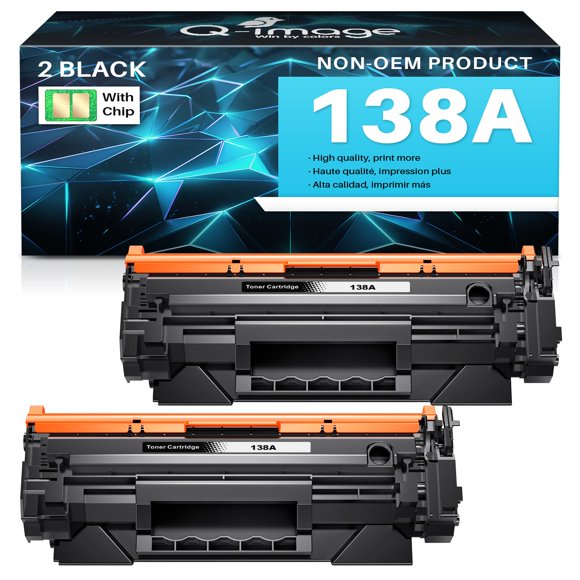 138A with Chip Compatible Black Toner Cartridges Cartridge Replacement for HP 138 A Use with Pro 3001dw 3001fdw MFP 3101fdw Series Printer High Yield(2-Pack)