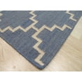 thumbnail image 3 of EORC DM81BL8X10 8 x 10 ft. Handmade Wool Flatweave Revesible Moroccan Contemporary Trellis Rug, Blue - Rectangle, 3 of 6