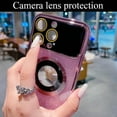 thumbnail image 2 of for iPhone 14 Pro Max Case Magnetic Glitter [ Compatible with MagSafe ], Bling Clear Phone Case, Full Camera Protection Sparkly Plating Slim Thin Soft Case for Women Girls - Pink, 2 of 10