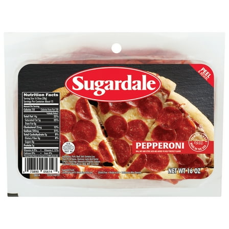 Sugardale Regular Sliced Pepperoni, Gluten Free, 16 oz