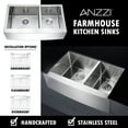 thumbnail image 3 of ANZZI  Elysian 36" Farmhouse Double Bowl Kitchen Sink with Chrome Opus Faucet, 3 of 5