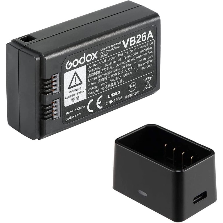 Godox VB26A Battery w/VC26 Charger for Godox V1-C V1-S V1-N V1-F V1-O  V860III-S V860III-C V860III-N V860III-O V860III-F V850III Camera Flash  Speedlite