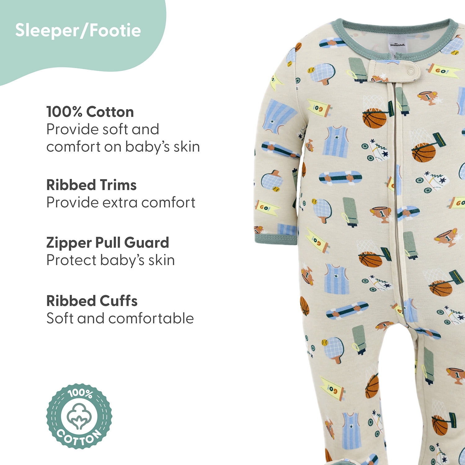 The Peanutshell Baby Boy Clothes, Good Sport Baby Clothes Set with Baby Socks and Bibs, 0-3 Months, 23-Piece