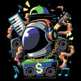 thumbnail image 2 of Astronado Graphic Tees Men Cool Design Astronaut Outer Space T-Shirts for Guys - Cosmic Beat Black XS-3XL, 2 of 6