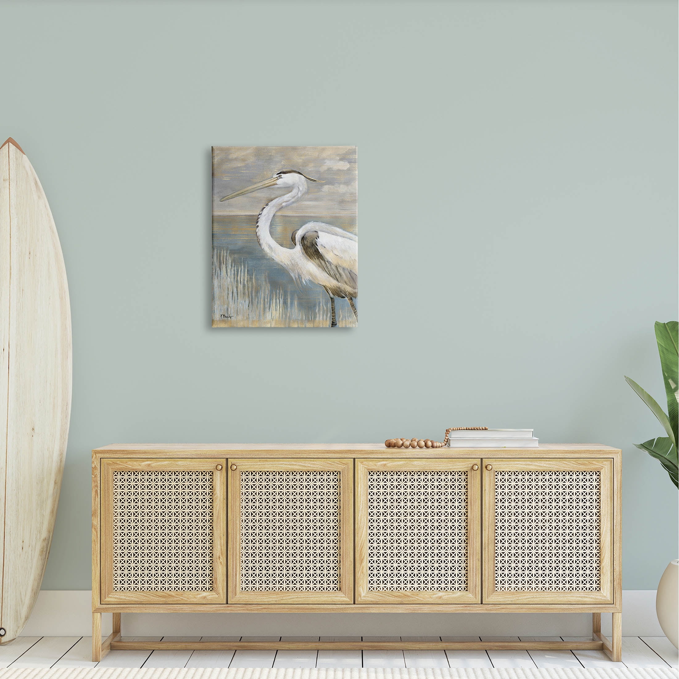 Stupell Industries Heron Bird Abstract Marshland Coast Painting Gallery Wrapped Canvas Print Wall Art, Design by Paul Brent