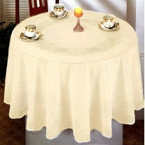 Sana Enterprises Floral Lace Spill Proof 60” x 60” Elegant Bone Beige Vinyl Tablecloths