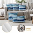 thumbnail image 5 of Outdoor Pillow Covers 18x18 Set of 2, Navy Blue Coastal Beach Waterproof Patio Throw Pillow Covers for Couch Sofa Chair, Summer Nautical Abstract Ombre Art Decorative Pillowcases for Throw Pillows, 5 of 9