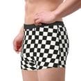 thumbnail image 4 of Balery Black and White Checkerboard Men's Boxer Briefs, Soft and Breathable Cotton Underwear with nylon Waistband-Small, 4 of 9