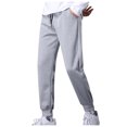 thumbnail image 4 of Sweatpants for Men Elastic Waist Drawstring Straight Pants Casual Athletic Workout Trousers with Pockets, 4 of 9