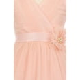 thumbnail image 2 of Flower Girl Dress V-Neck Silk Shantung Illusion Skirt for Big Girl White 12 MBK.347, 2 of 3