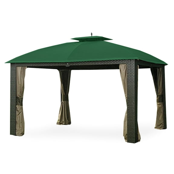 Garden Winds Replacement Canopy Top Cover for the Riviera Sonoma Wicker Gazebo - Green