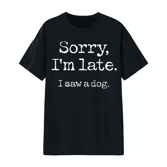 XAOFW Women'S T Shirts Unisex Letter Print Regular Everyday Short Sleeve Breathable Stylish Party Night Tees