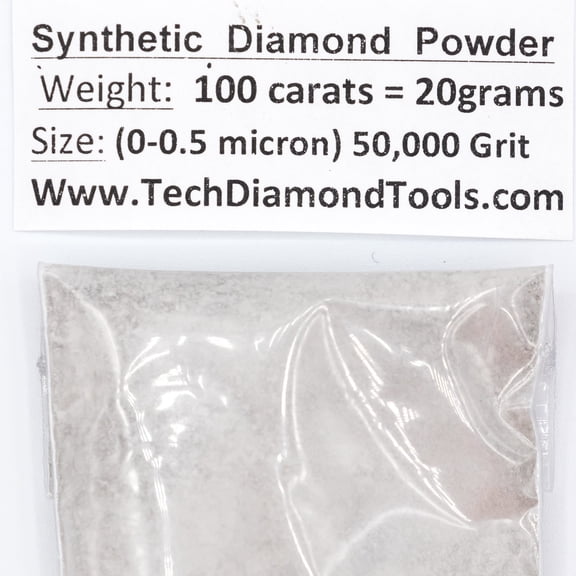 TechDiamondTools Diamond Powder 50,000 Grit, 0-0.5microns - 100 Carats = 20 Grams