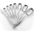 thumbnail image 1 of Cucharas medidoras de metal de acero inoxidable resistentes para líquidos o secos, caben en tarros de especias, juego de 8, 1 of 3