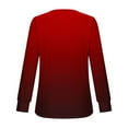 thumbnail image 5 of Loopsun Womens Winter Tops, Long Sleeve T Shirts for Women, Women's Fashion Printed V-Neck Buttoned Long Sleeve Pullover Top Red, M, 5 of 5