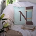 thumbnail image 3 of Carolines Treasures CJ1003-NPW1414 Letter N Initial Monogram - Blue Stripes Decorative   Canvas Fabric Pillow 14Hx14W, 3 of 4