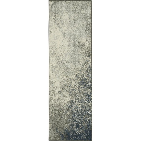 2â€™ x 6â€™ Charcoal and Ivory Abstract Runner Rug