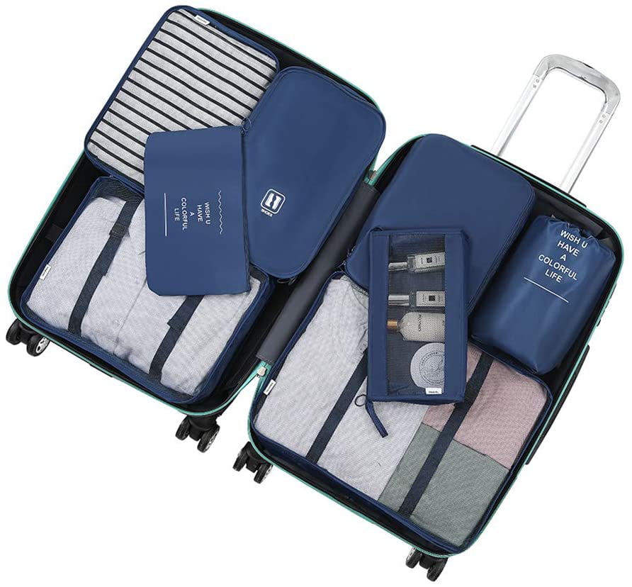 Travel Luggage Organizer Storage Bags Compression Suitcase Packing Cubes S/M/L 