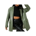 thumbnail image 4 of Women Faux Leather PU Jackets Turndown Collar Oversized Blazer Coats Motor Bike Loose Fit Pockets Outwear, 4 of 8