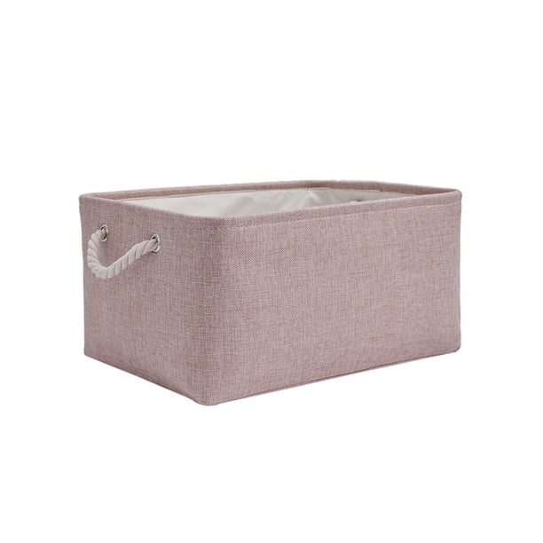 Caja de almacenamiento Wosthever con asa resistente color Rosa claro 31*21*13 cm