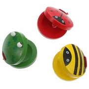 Cartoon Animal Castanets 6 Pcs Fun Toys for Kids Toddlers Childrens Party Wooden