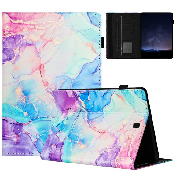 ELEHOLD Case for Samsung Tab A 8.0 (2015), Lightweight PU Leather Stand Wallet Case with Card Slots & Hand Strap,Flip Stand Cover with Auto Wake/Sleep,A