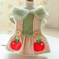 thumbnail image 6 of Pet Puppy Cat Button Apple Pattern Suspenders Skirt Turn-down Collar Dog Clothes, 6 of 8