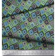 thumbnail image 2 of Soimoi Rayon Crepe Fabric Square Geometric Print Sewing Fabric Yard 46 Inch Wide, 2 of 3