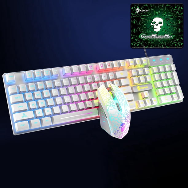de Ratón con Retroiluminación RGB con Cable para Jugadores de Escritorio, de Botón profesion RGB blanco CUTICAT Teclado