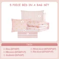 thumbnail image 3 of Amberspace gold foil Design 5-piece Bed in a Bag Comforter Set with Sheets,Pink Gold Heart,Twin, 3 of 7
