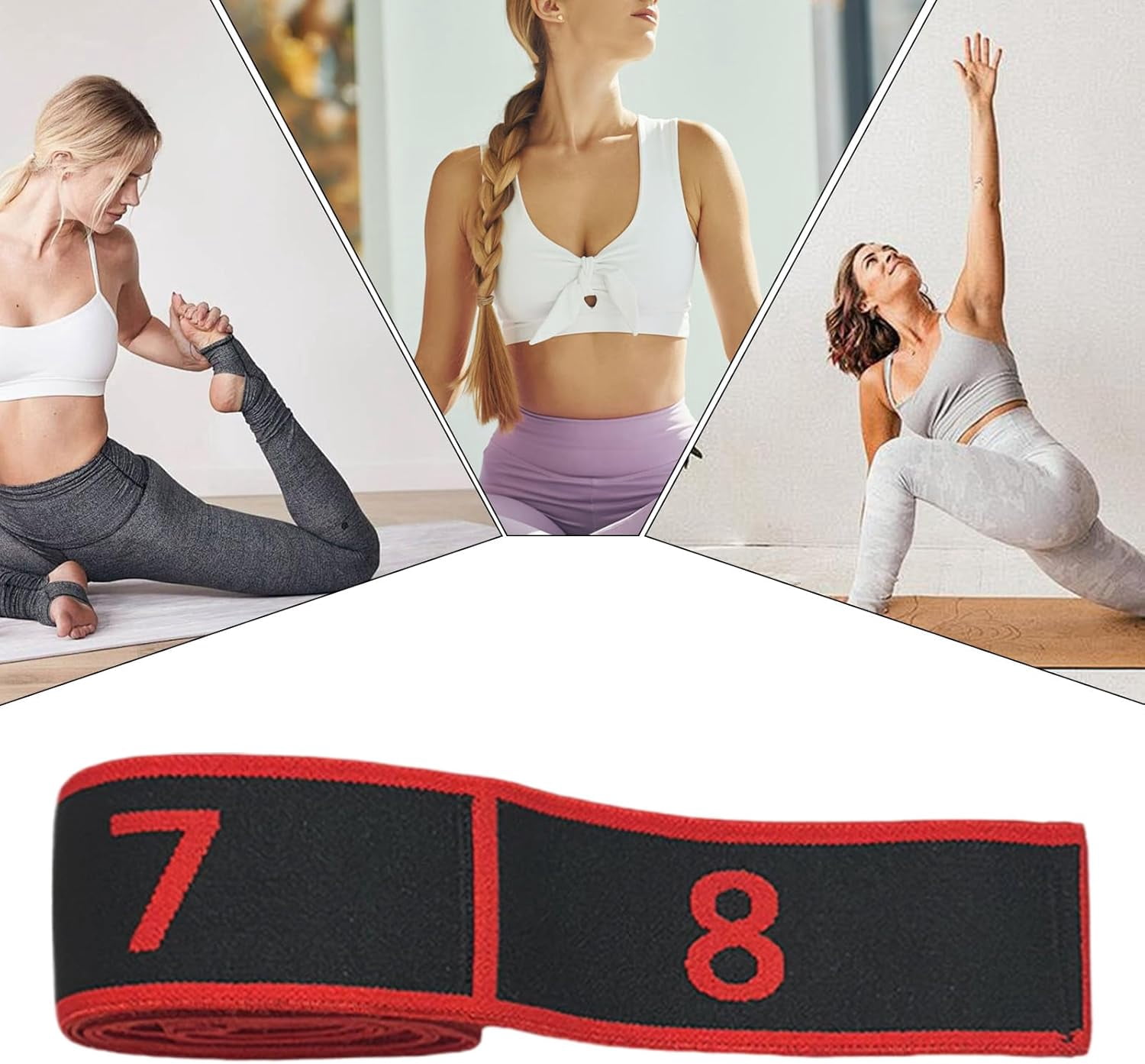 2026 New Fitness Resistance Band For Stretching And Yoga, 8-Section Elastic Training Bands, Number Stretch Resistance Band With Clear Markings for Fitness