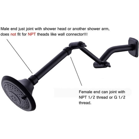 Shower Arm Extension 6 Inch Stainless Steel Head Straight Extender Matte Black Canada Shower Arm Extension 6 Inch Stainless, Shower Head Extension Arm Matte Black