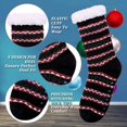 thumbnail image 5 of Bibifish Mens Fuzzy Ripple Slipper Socks Warm Lined Knitted Non Winter Thermal Socks Casual Stripped Printed Mid Socks, 5 of 5