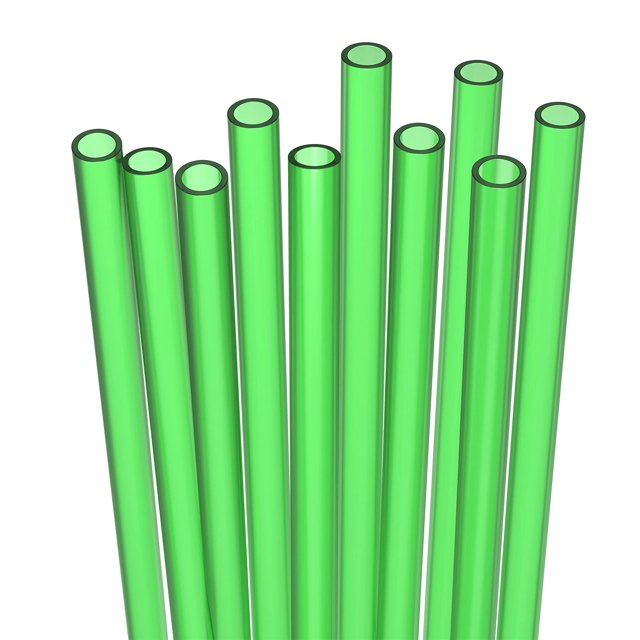 Fiesta First 10 Pajitas Cortas Reutilizables De Plástico Duro De Color Verde, Ancho Medio + Cepillo De Limpieza Resistente, Para Cócteles, Tazas Pequeñas, Bebidas Para Niños, Aptas Para Lavavajillas,