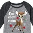 thumbnail image 3 of Disney Bambi - Christmas - I'm Snow Cute Roses - Toddler & Youth Raglan Graphic T-Shirt, 3 of 5