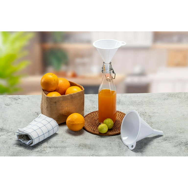 Mainstays 2-Piece Kitchen Funnel Set, White, Plastic