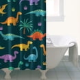 thumbnail image 4 of Dinosaur and Palm Tree Pattern Shower Curtain 36"x72" ,Bathroom Decorative Shower Curtains Set with 12 Hooks,Modern Waterproof Washable Shower Curtain, 4 of 6