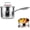 (7.08in) (With steamer), variant on Titanium Saucepan, Non-stick Pan Pot with Lid, Hammered Cooking Pan, 5-Layer Fast Even Heating, Dual-Pour Spouts, Compatible with All Cooktops(7.08in) (No steamer)