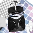 thumbnail image 5 of Sngxgn Women's High Waisted Bikini Twist Front Tie Back 2 Piece Swimsuits(Black,L), 5 of 5