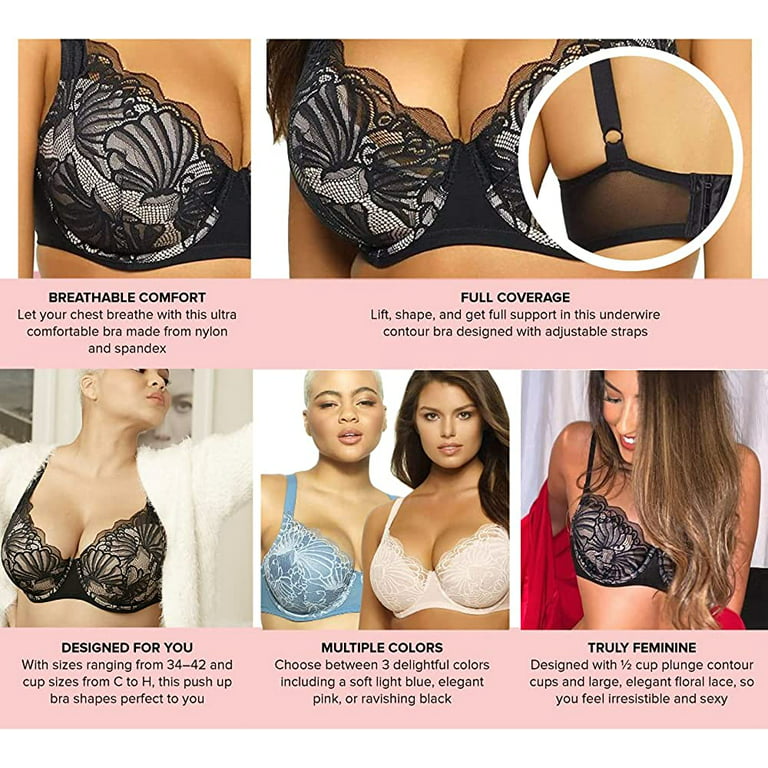 Felina Paramour Tempting Lace Bra - Women's Plus Size Lingerie