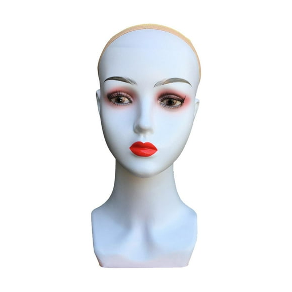 Mujer realista, cabeza de maniquí, con cabezas de peluca de maquillaje completo, busto de cabezas de maniquí 05 jinwen Cabeza de maniquí femenino