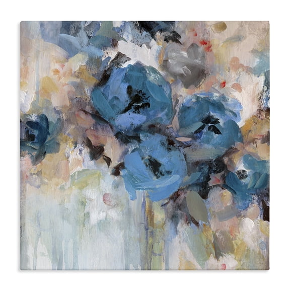 Stupell Industries Transitional Contemporary Blue Flowers Arrangement Impressionist Brushstrokes Canvas Art, 30 x 30, by Carol Robinson
