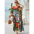 thumbnail image 6 of EDOLYNSA Plus Size Kaftan Dress for Women Swim Cover Up Long Casual Summer Outfit Loose Lounge Wear, 6 of 6