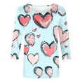 thumbnail image 4 of 3/4 Sleeve Valentines Tops for Womens Cute Heart Graphic T Shirts Fashion Holiday Casual Baisc Tees, 4 of 5