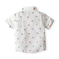 thumbnail image 5 of Bullpiano 1-6T Bowtie Print Shirt Baby Boys Gentleman Suit Shirt+Suspender Shorts Overalls Clothes Set Infant Formal Suits, 5 of 9