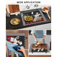 thumbnail image 5 of Large Induction Cooktop Protector Mat Chef Stove Top Covers for Electric Stove, Cartoon Cute Watercolor Cooking Black Plaid Decorative Stove Burner Cover Mats, Glass Top Stove Cover, 5 of 7